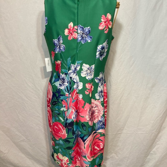 ROZ & ALI SLEEVELESS GREEN FLORAL DRESS SIZE 8 NWT - Picture 7 of 8